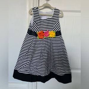 Bonnie Jean black and white striped dress
